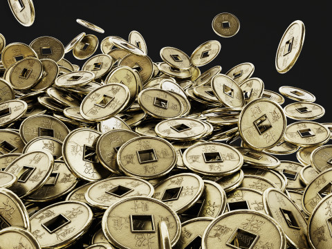 Old Chinese Coin Modelo 3D