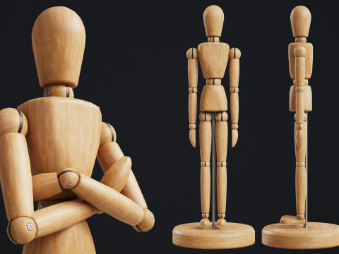 Drawing Mannequin Wooden Poseable Figure 3D Модель