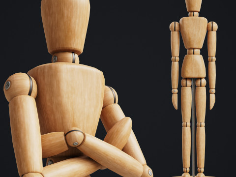 Drawing Mannequin Wooden Poseable Figure 3D 模型