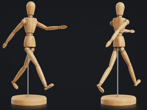 Drawing Mannequin Wooden Poseable Figure 3D 模型