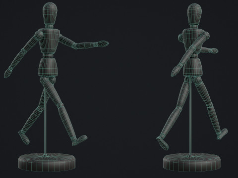Drawing Mannequin Wooden Poseable Figure 3D 模型