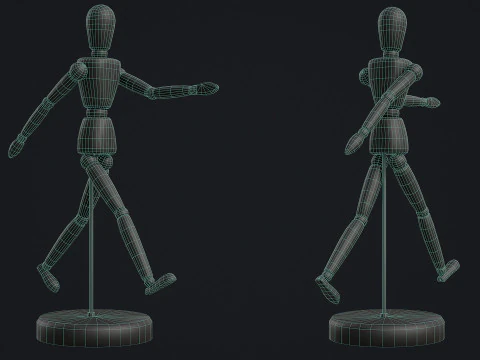 Drawing Mannequin Wooden Poseable Figure 3D Model