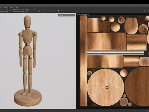 Drawing Mannequin Wooden Poseable Figure 3D Model