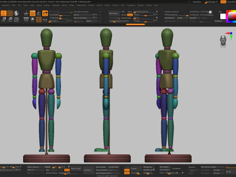 Drawing Mannequin Wooden Poseable Figure 3D Model