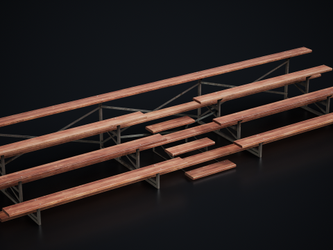 मेटल स्कूल ब्लीचर्स 1 3D मॉडल