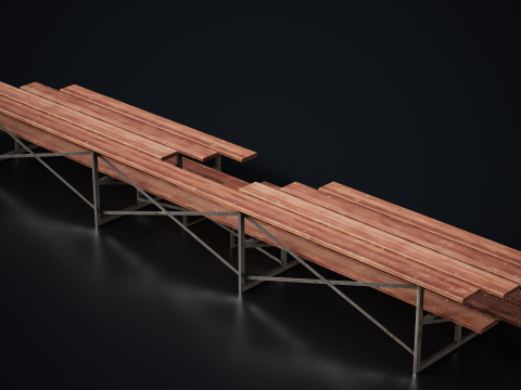 मेटल स्कूल ब्लीचर्स 1 3D मॉडल