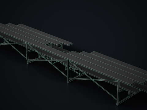 मेटल स्कूल ब्लीचर्स 1 3D मॉडल