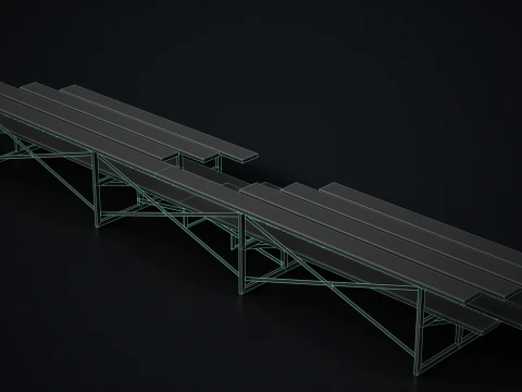Metal School Bleachers 1 3D Model