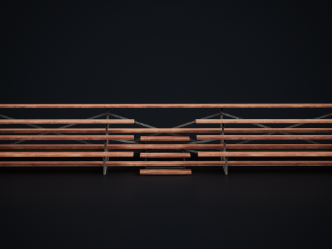 मेटल स्कूल ब्लीचर्स 1 3D मॉडल