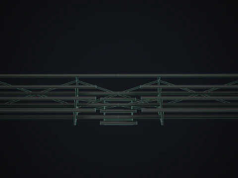 Metal School Bleachers 1 3D Model