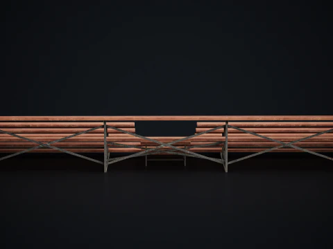 Metal School Bleachers 1 3D Model