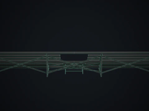 Metal School Bleachers 1 3D Model