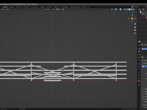 मेटल स्कूल ब्लीचर्स 1 3D मॉडल