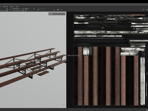मेटल स्कूल ब्लीचर्स 1 3D मॉडल