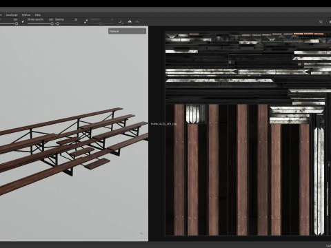 Metal School Bleachers 1 3D Model