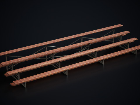 Gradins d'école en métal 2 Modèle 3D