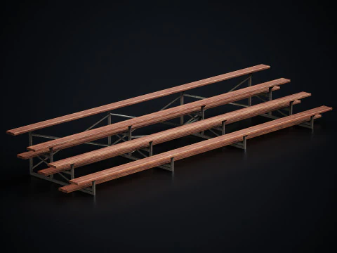 Metal School Bleachers 2 3D Model