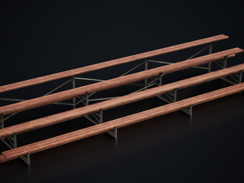 Gradinate scolastiche in metallo 2 Modello 3D