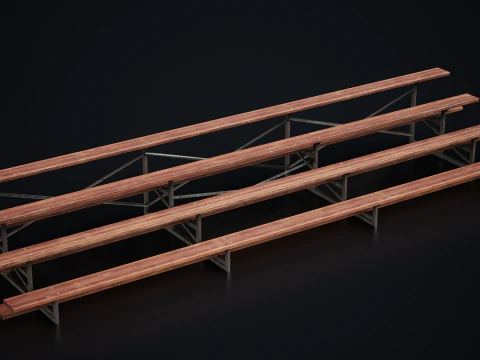 Metal School Bleachers 2 3D Model