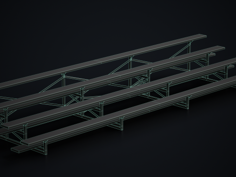 Gradinate scolastiche in metallo 2 Modello 3D