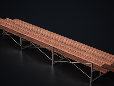 Gradinate scolastiche in metallo 2 Modello 3D