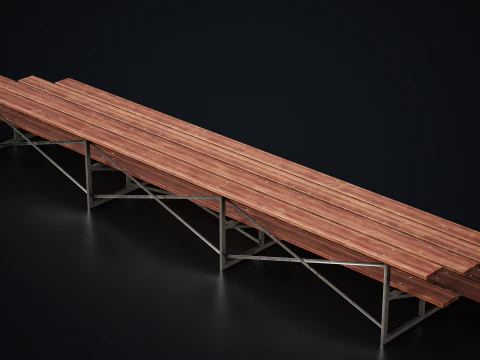 Metal School Bleachers 2 3D Model