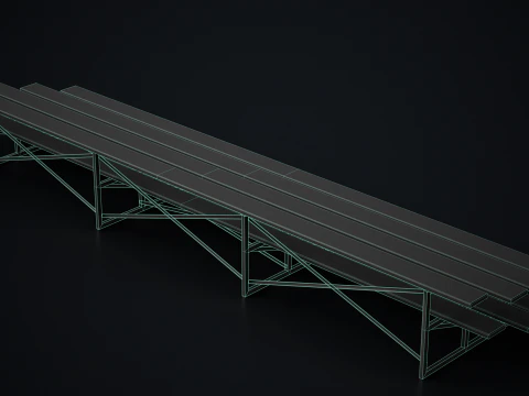 Metal School Bleachers 2 3D Model
