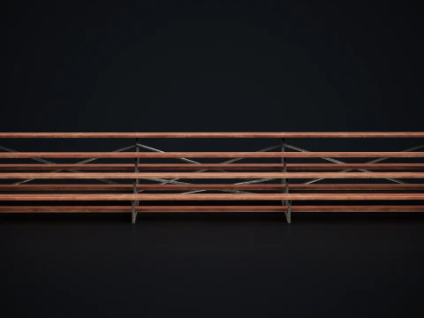Metal School Bleachers 2 3D Model