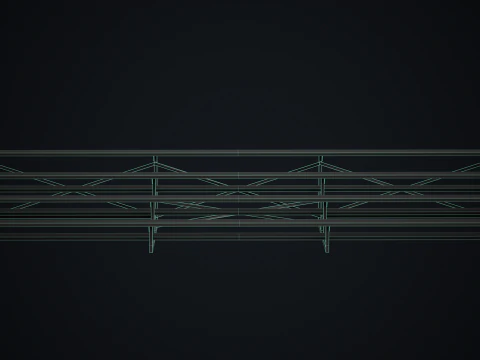 Metal School Bleachers 2 3D Model