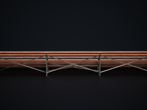 Gradinate scolastiche in metallo 2 Modello 3D