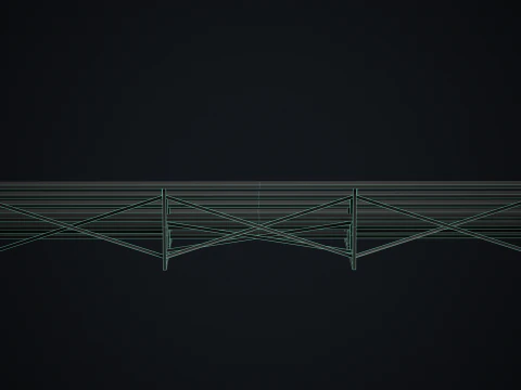 Metal School Bleachers 2 3D Model