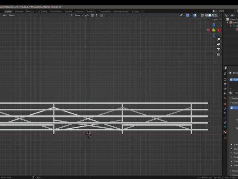 Gradinate scolastiche in metallo 2 Modello 3D