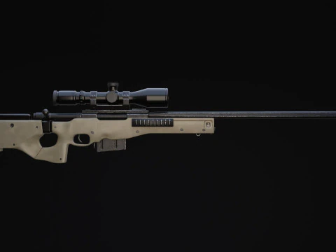 МОДЕЛЬ И ТЕКСТУРА СОВРЕМЕННОЙ ВИНТОВКИ AI AWM 3D Модель