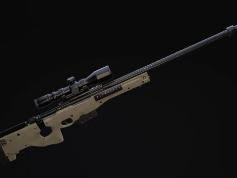 MODERN RIFLE AI AWM MODEL AND TEXTURE 3D Model