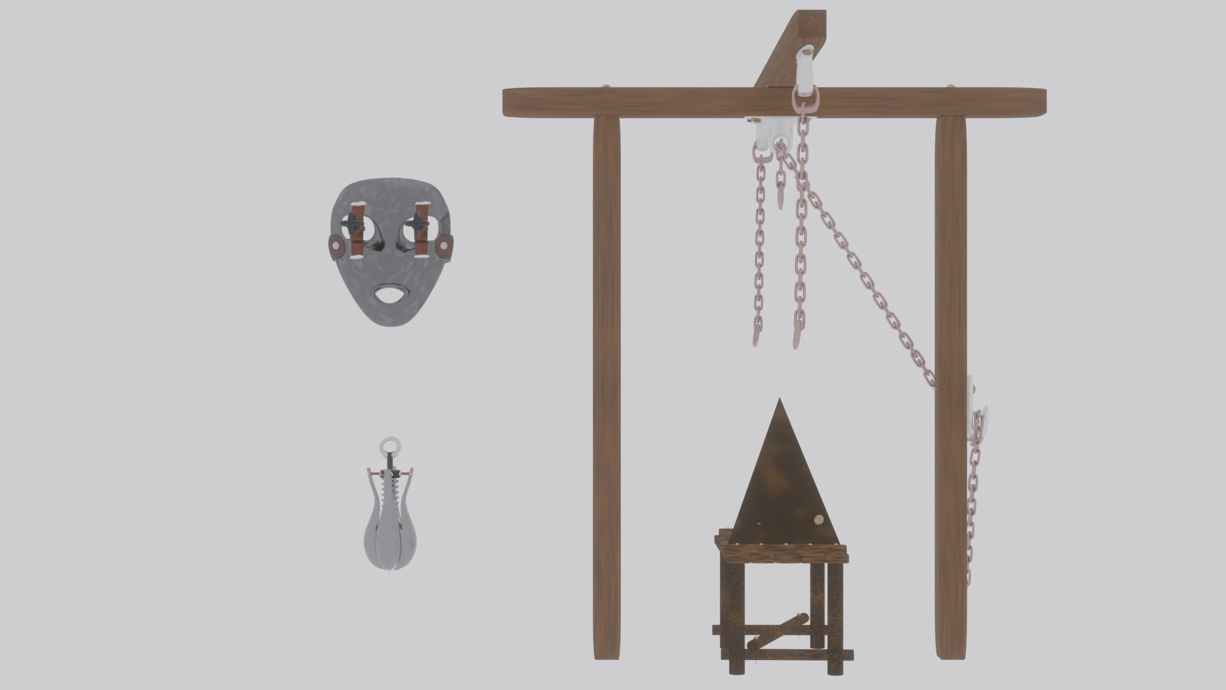 S Pack of Historical and Satirical Torture Devices 3D Model .c4d .max .obj .3ds .fbx .stl .blend 