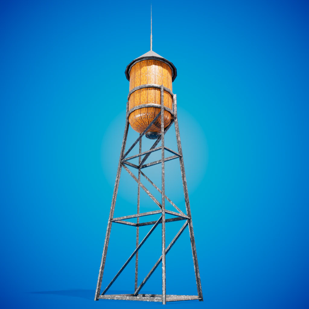 Torre de agua 3D Model .c4d .max .obj .3ds .fbx .stl .blend