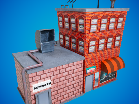 Semi building cartoon 3D Model
