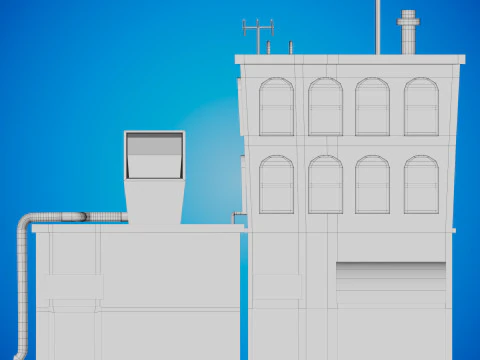 अर्ध भवन कार्टून 3D मॉडल