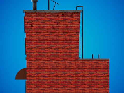 अर्ध भवन कार्टून 3D मॉडल