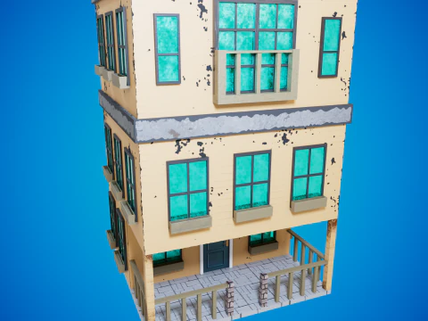 Vecchio edificio dei cartoni animati Modello 3D
