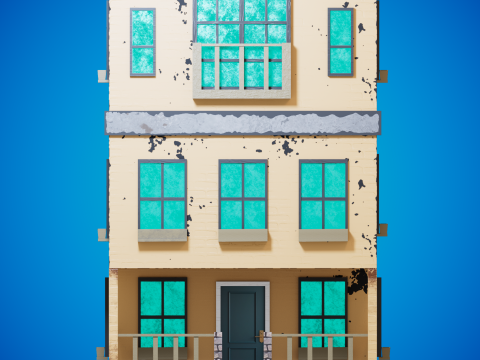 Old cartoon building 3D Model