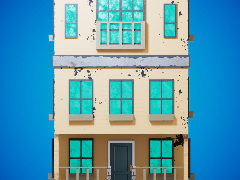 Old cartoon building 3D Model