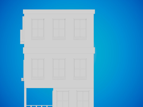 Old cartoon building 3D Model