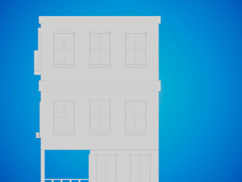 Old cartoon building 3D Model