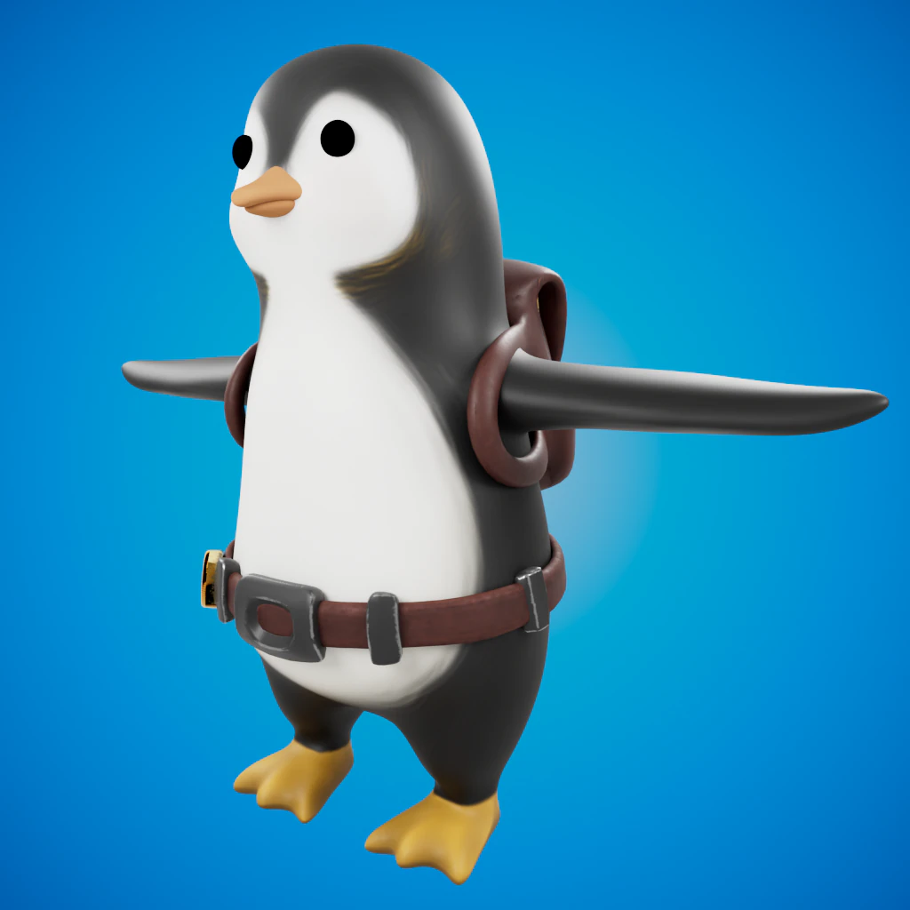 Traveling Penguin 3D Model .c4d .max .obj .3ds .fbx .stl .blend 