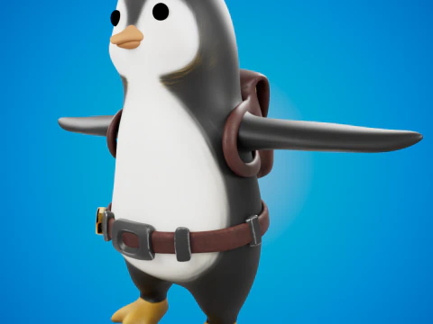 Reisender Pinguin 3D Modell