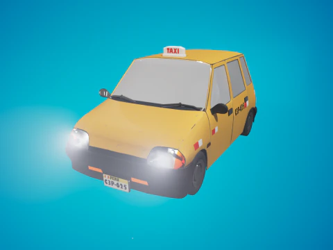 티코 자동차 만화 3D 모델