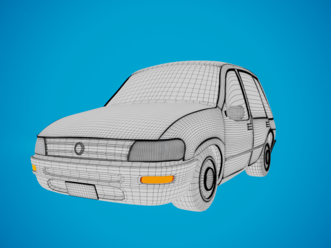 Station wagon cartoon Modello 3D
