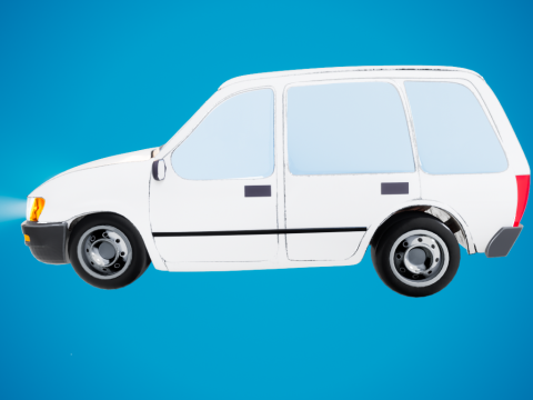 Station wagon cartoon Modello 3D