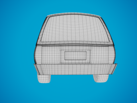 Station wagon cartoon Modello 3D